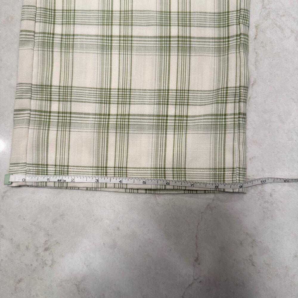 Green Plaid Straight Leg Pants Women's Small Minimalist Academia Coastal Cottage - Picture 9 of 13